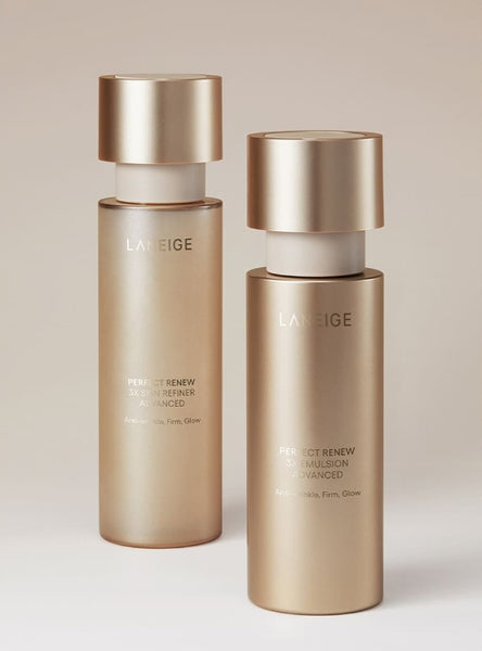 2 x LANEIGE Perfect Renew 3X Skin Refiner Advanced 150ml + Samples from Korea