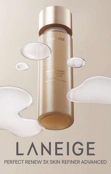 2 x LANEIGE Perfect Renew 3X Skin Refiner Advanced 150ml + Samples from Korea