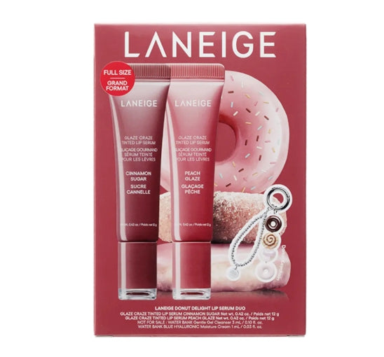 [Limited Edition] LANEIGE Glaze Craze Donut Lip Serum Duo Set (3 Items) from Korea