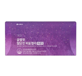 LG H&H Vital Garden Glamfit Blood-Glucose-cut & Fiber Jelly (20g x 14ea) Prune Flavor from Korea by LG H&H Vital Garden