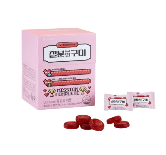 2 x LG H&H Vital Garden re:tune Iron In Gummy for Children and Women (60 Sachets) from Korea
