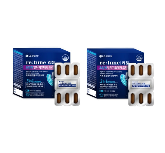 2 x LG H&H Vital Garden re:tune Supercritical RTG Omega Triple (60 Capsules/ 60-day supply) from Korea