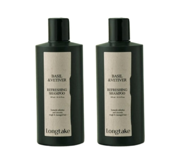 2 x LONGTAKE Basil & Vetiver Refreshing Shampoo 300ml from Korea by Longtake