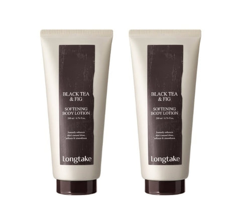 2 x LONGTAKE Black Tea & Fig Softening Body Lotion 200ml from Korea by Longtake