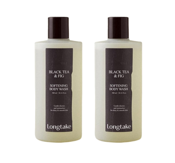 2 x LONGTAKE Black Tea & Fig Softening Body Wash 300ml from Korea by Longtake