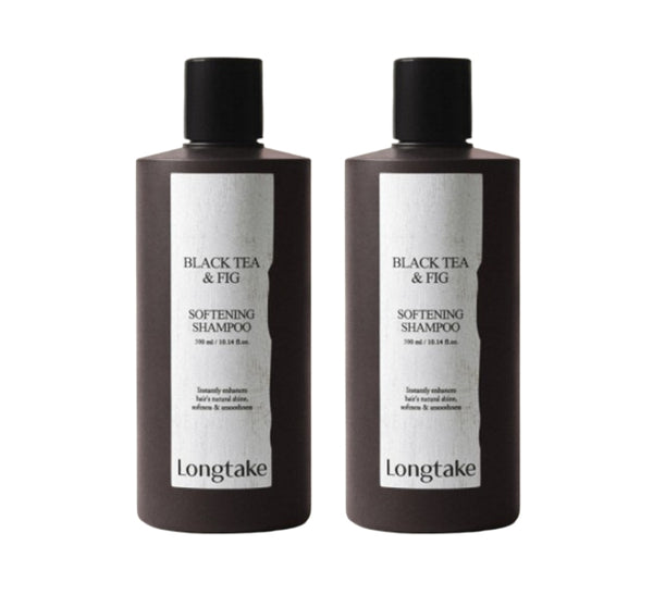 2 x LONGTAKE Black Tea & Fig Softening Shampoo 300ml from Korea by Longtake