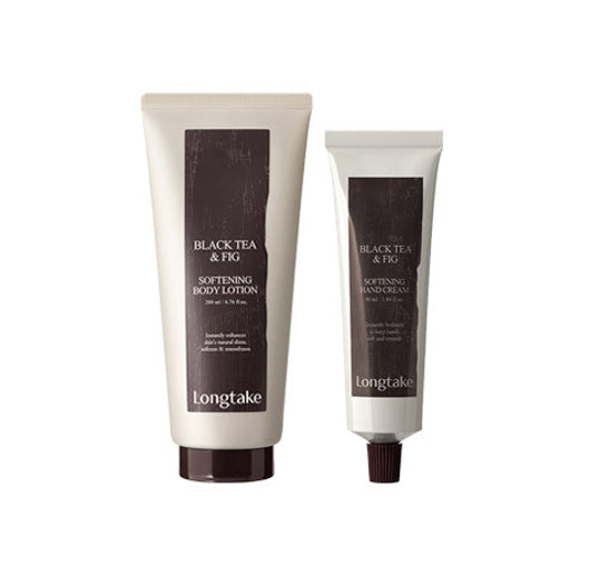 LONGTAKE Black Tea & Fig Softening Body Lotion 200ml + Hand Cream 50ml from Korea by Longtake