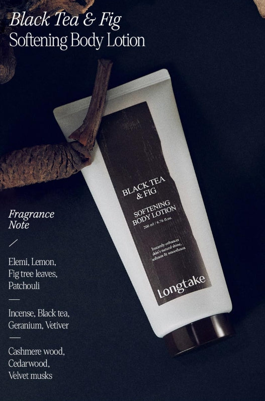 LONGTAKE Black Tea & Fig Softening Body Lotion 200ml + Hand Cream 50ml from Korea by Longtake