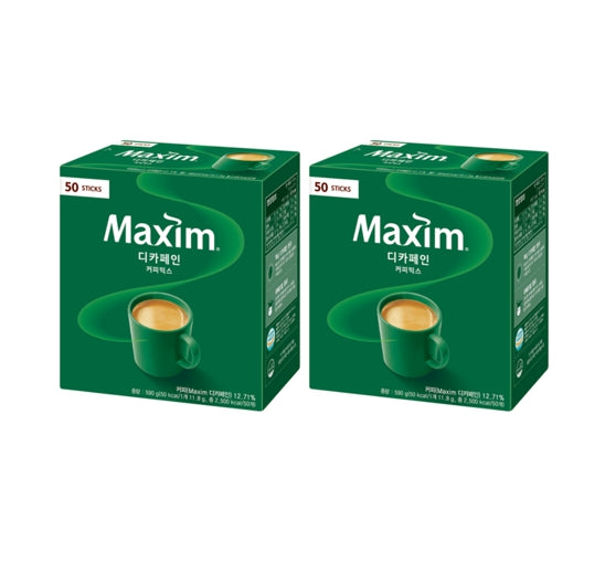 2 X Maxim Decaffein Coffee Mix 50 Sticks from Korea by Maxim