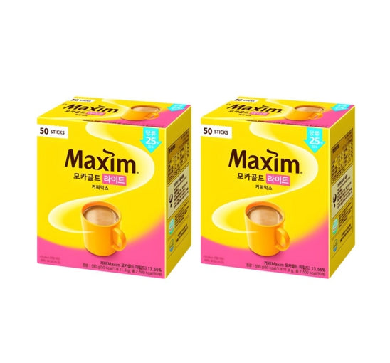 2 X Maxim Mocha Gold Light 50 Sticks from Korea by Maxim