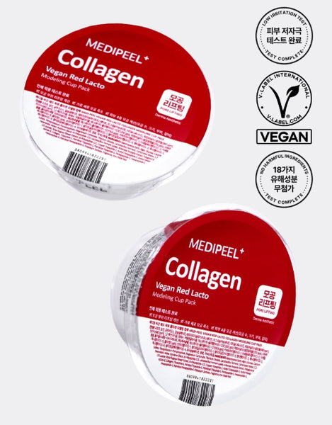8 X MEDI-PEEL Collagen Vegan Red Lacto Modeling Cup Pack 28g (1 serving) from Korea by MEDI-PEEL