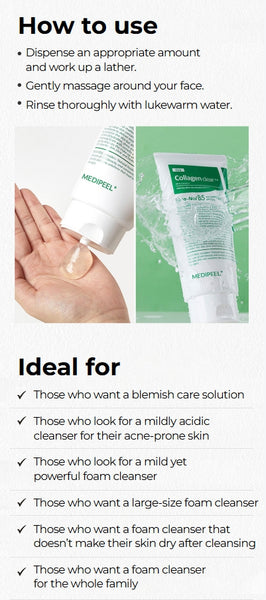 MEDI-PEEL Green Cica Collagen Clear Gel Cleanser 2.0 300ml from Korea by MEDI-PEEL