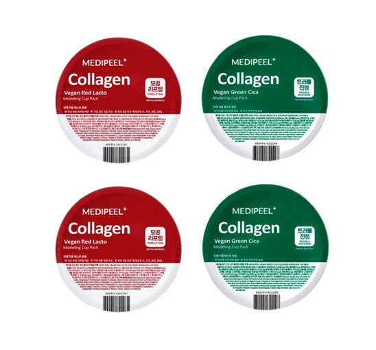 MEDI-PEEL Collagen Vegan Red Lacto Modeling Cup Pack 28g, 2ea +Green Cica Modeling Cup Pack 28g, 2ea from Korea by MEDI-PEEL