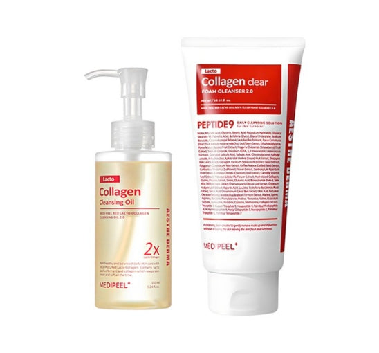MEDIPEEL Red Lacto Collagen Cleansing Oil 2.0 155ml + Foam Cleanser 300ml from Korea by MEDI-PEEL