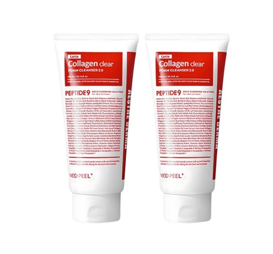 2 X MEDI-PEEL Red Lacto Collagen Clear Foam Cleanser 2.0 300ml from Korea by MEDI-PEEL