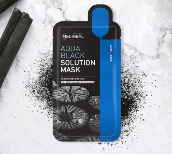 15 x MEDIHEAL Aqua Black Solution Mask 23ml from Korea