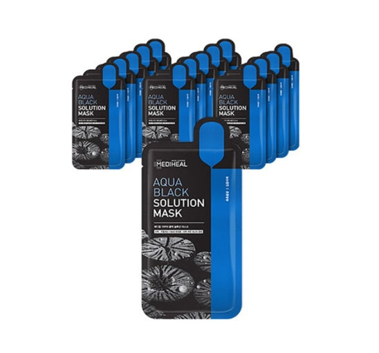 15 x MEDIHEAL Aqua Black Solution Mask 23ml from Korea