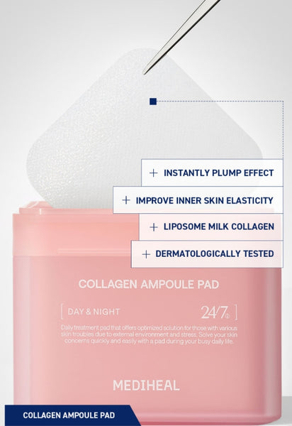 MEDIHEAL Collagen Ampoule Pad 100 Pads + Refill 100 Pads from Korea