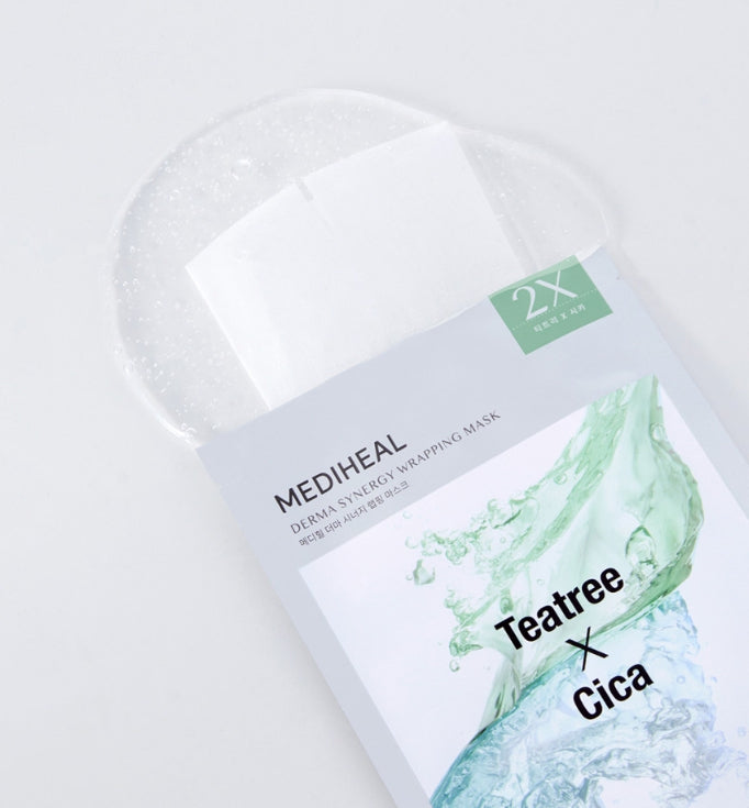 20 x MEDIHEAL Derma Synergy Wrapping Mask - Calming (Teatree x Cica) from Korea