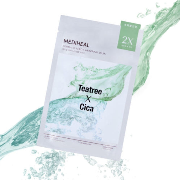 10 x MEDIHEAL Derma Synergy Wrapping Mask - Calming (Teatree x Cica) from Korea
