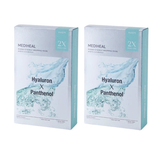 20 x MEDIHEAL Derma Synergy Wrapping Mask - Moisture (Hyaluron x Panthenol) from Korea