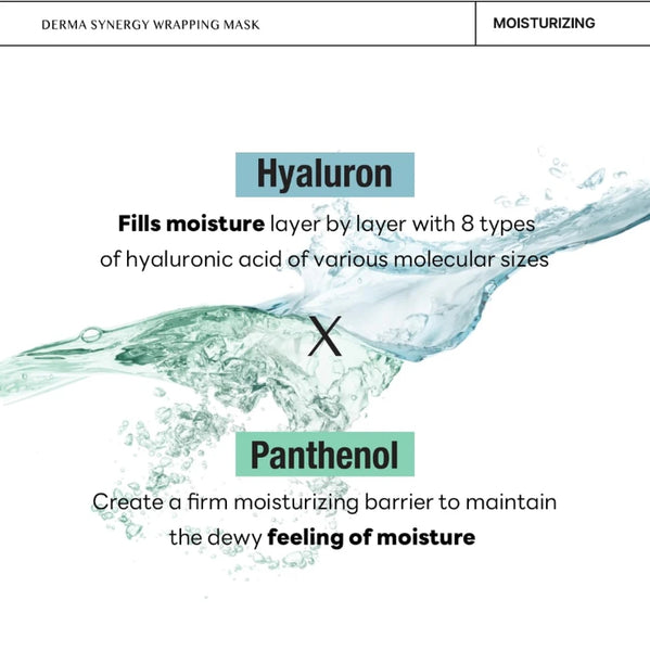 20 x MEDIHEAL Derma Synergy Wrapping Mask - Moisture (Hyaluron x Panthenol) from Korea