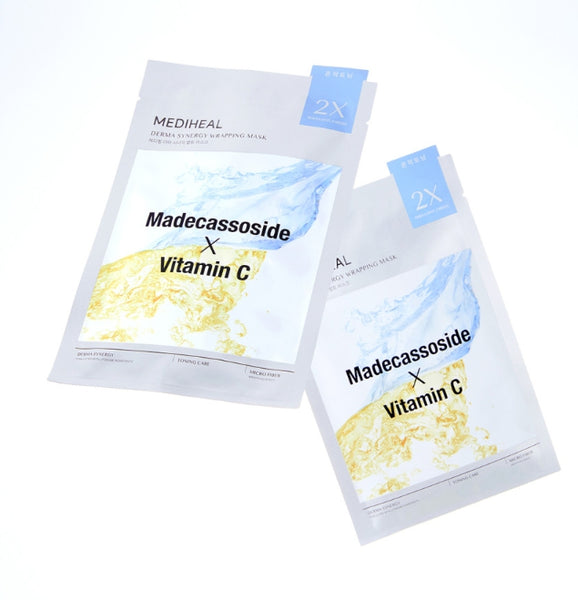 20 x MEDIHEAL Derma Synergy Wrapping Mask - Toning (Madecassoside x Vitamin C) from Korea