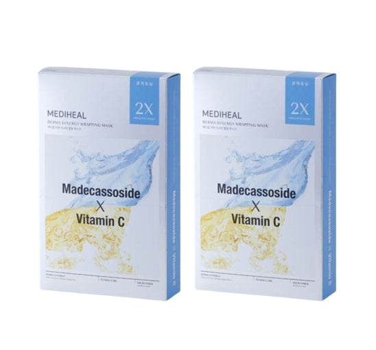 20 x MEDIHEAL Derma Synergy Wrapping Mask - Toning (Madecassoside x Vitamin C) from Korea