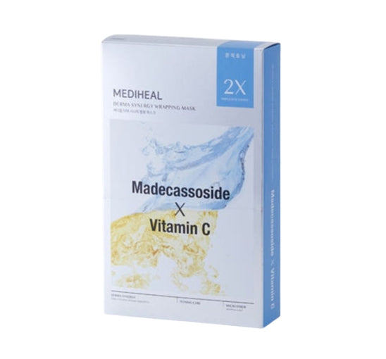 10 x MEDIHEAL Derma Synergy Wrapping Mask - Toning (Madecassoside x Vitamin C) from Korea