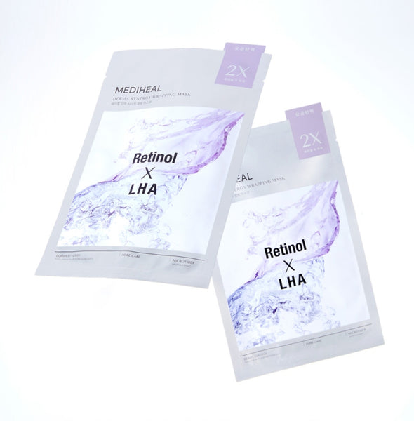 10 x MEDIHEAL Derma Synergy Wrapping Mask - Pore (Retinol x LHA) from Korea
