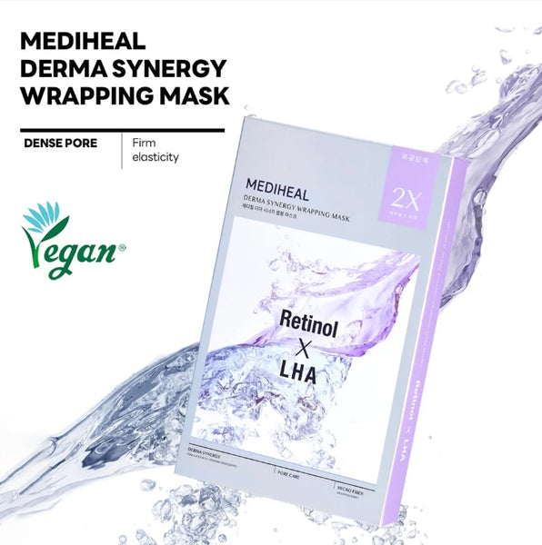 10 x MEDIHEAL Derma Synergy Wrapping Mask - Pore (Retinol x LHA) from Korea