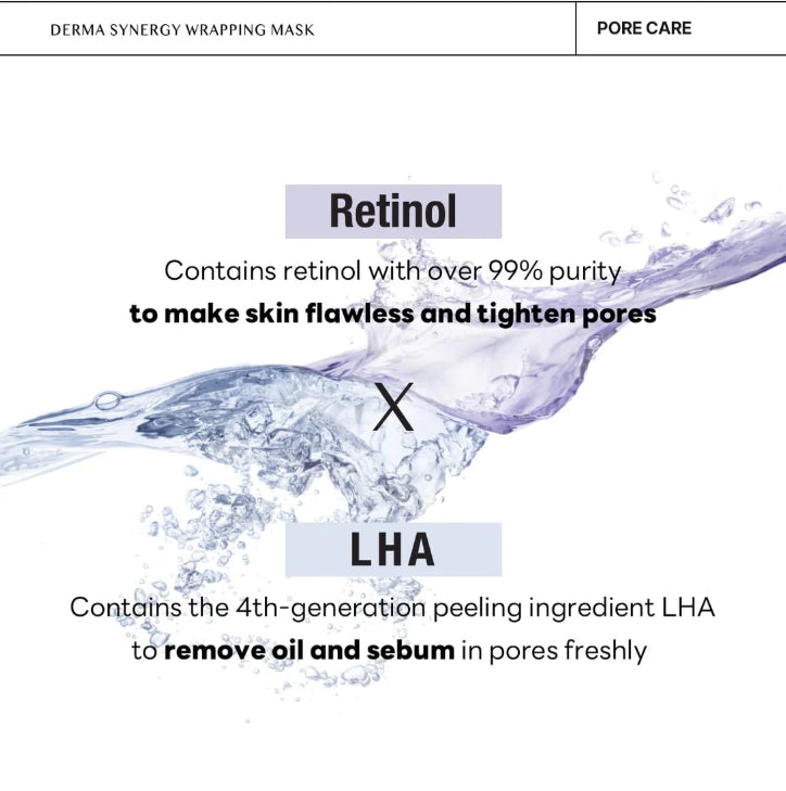 10 x MEDIHEAL Derma Synergy Wrapping Mask - Pore (Retinol x LHA) from Korea