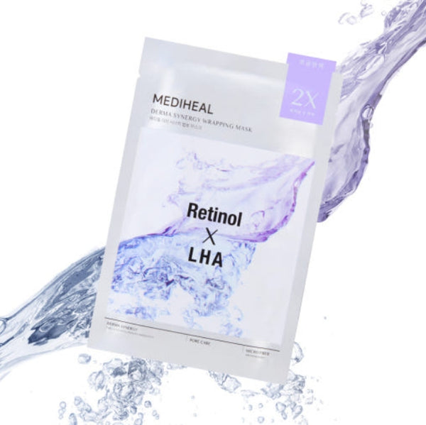 10 x MEDIHEAL Derma Synergy Wrapping Mask - Pore (Retinol x LHA) from Korea