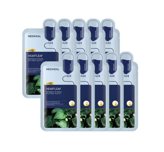 10 x MEDIHEAL Dermaplus Heartleaf Mask from Korea