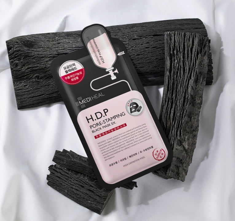 10 x MEDIHEAL H.D.P Pore-Stamping Black Mask EX from Korea