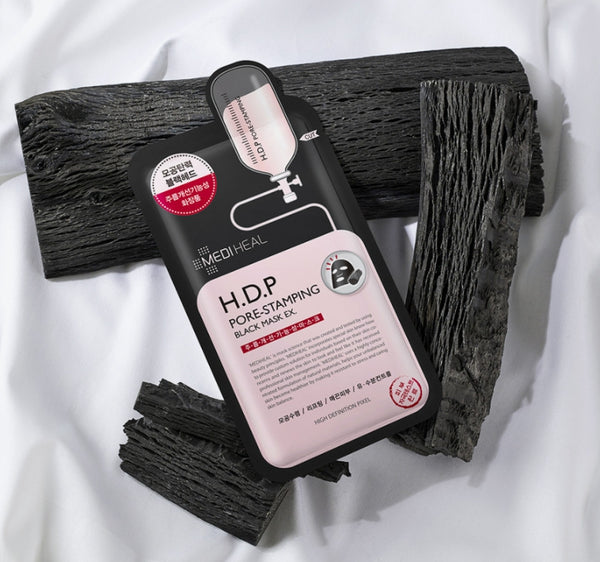 10 x MEDIHEAL H.D.P Pore-Stamping Black Mask EX from Korea