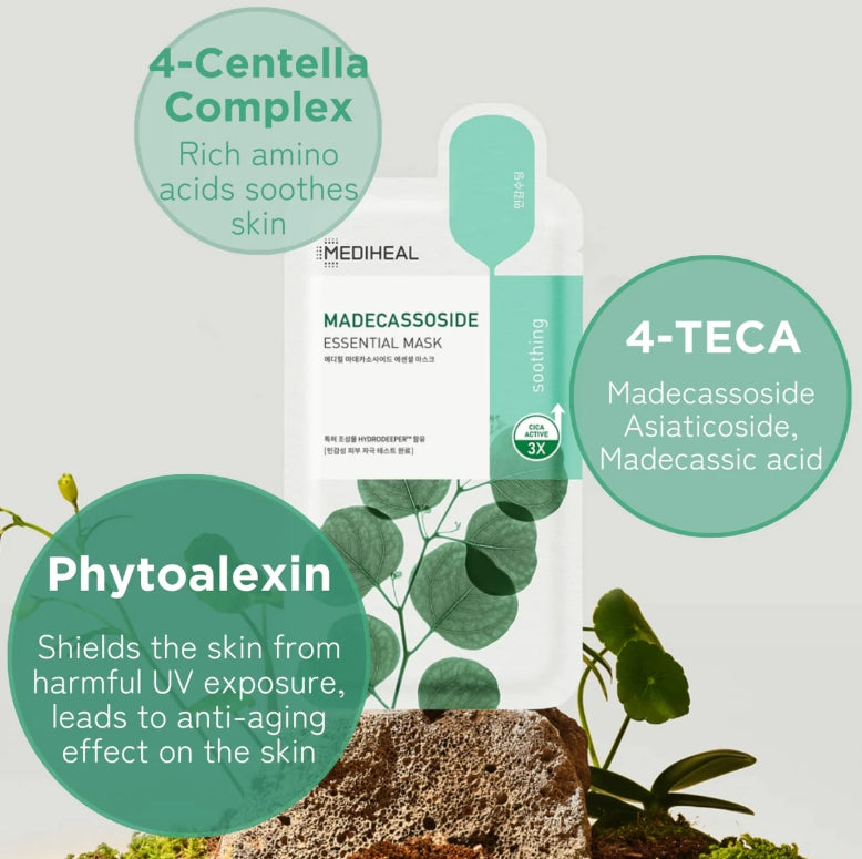 20 x MEDIHEAL Madecassoside Essential Mask from Korea