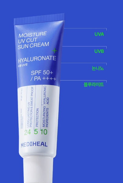 2 x MEDIHEAL Moisture UV Cut Sun Cream 50g SPF50+ PA++++ from Korea