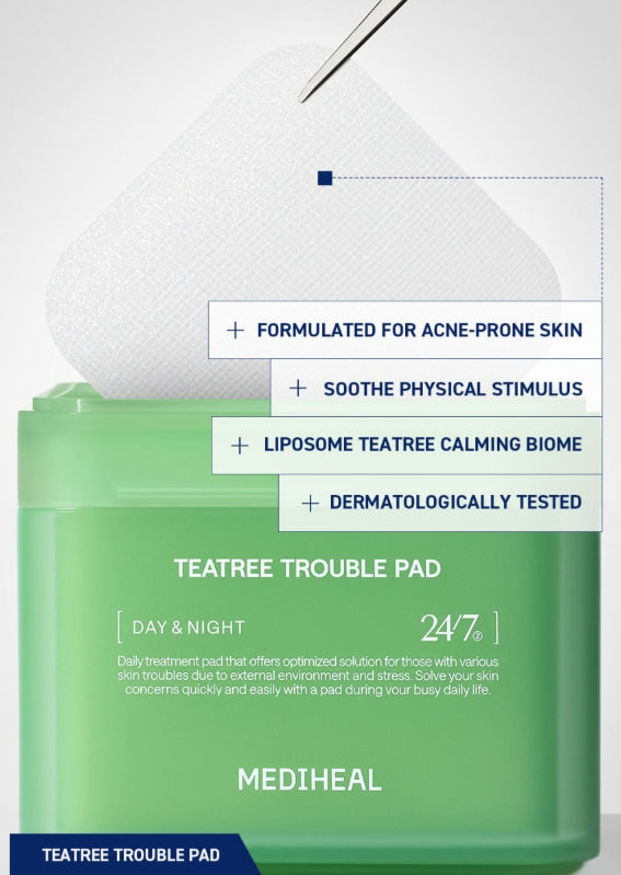 MEDIHEAL Teatree Trouble Pad 100 Pads from Korea
