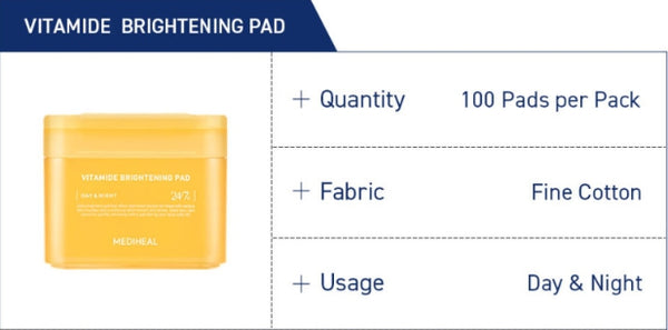 MEDIHEAL Vitamide Brightening Pad 100 Pads + Refill 100 Pads from Korea