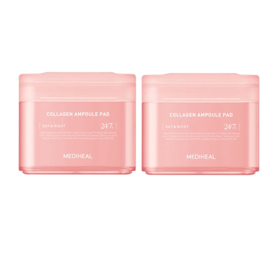 2 x MEDIHEAL Collagen Ampoule Pad 100 Pads from Korea