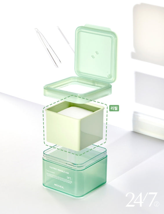 MEDIHEAL Teatree Trouble Pad 100 Pads + Refill 100 Pads from Korea