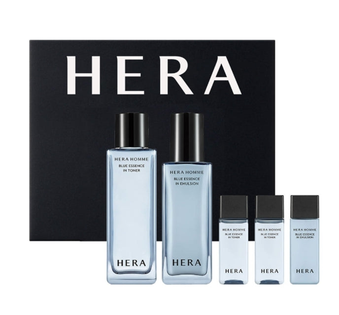 [MEN] HERA Homme Blue Skincare Set (4 Items) + Samples (2 Items) from Korea
