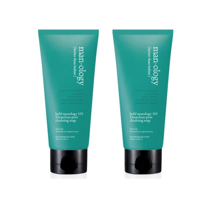 2 x [MEN] belif Manology 101 Deepclean Pore Cleansing Soap 160ml from Korea by belif