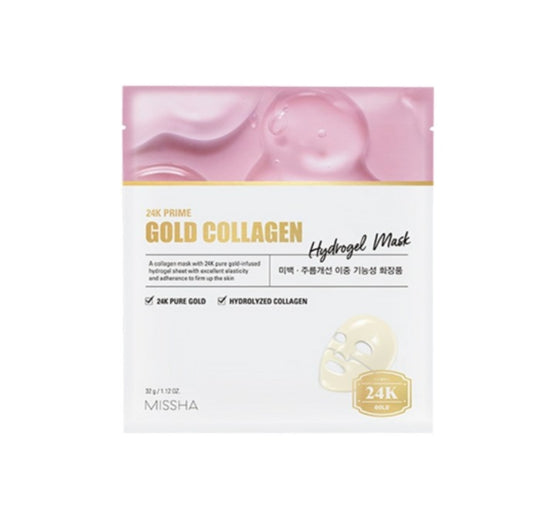 8 x MISSHA 24K Prime Gold Collagen Hydrogel Mask - Radiant & Firming Mask from Korea