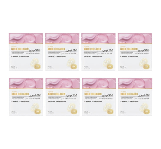 8 x MISSHA 24K Prime Gold Collagen Hydrogel Mask - Radiant & Firming Mask from Korea