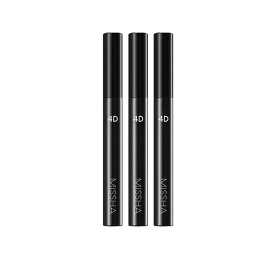 3 x MISSHA 4D Mascara 7g, Black - 4D Volume & Length Lash Mascara from Korea