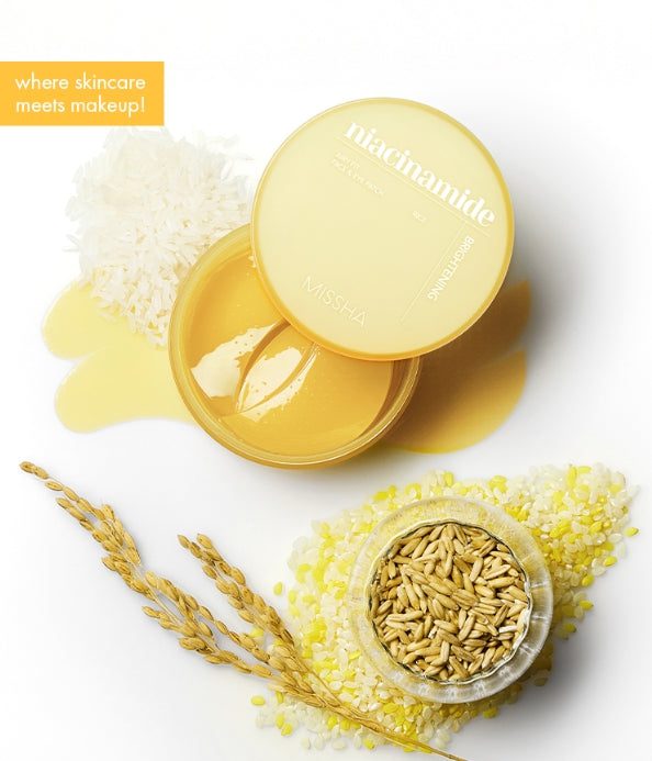 2 x MISSHA Airy Fit Face & Eye Patch 60g (Niacinamide) - Brightening Care fom Korea