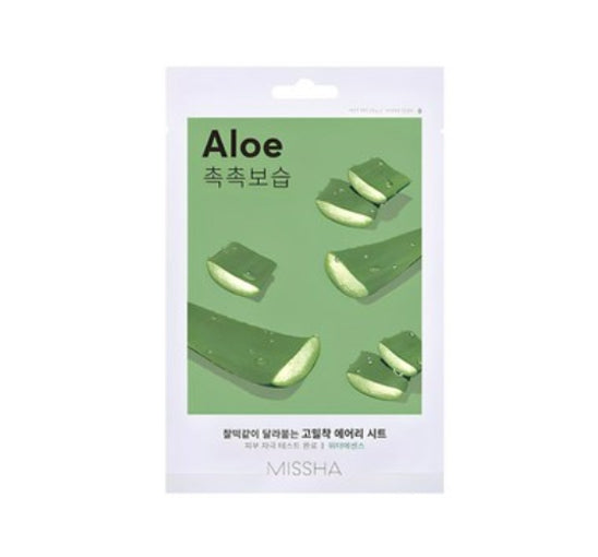 20 x MISSHA Airy Fit Sheet Mask Aloe - Hydrating & Soothing K‑Beauty Mask from Korea