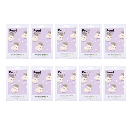 20 x MISSHA Airy Fit Sheet Mask Pear - Brightening & Hydrating K‑Beauty Sheet Mask from Korea